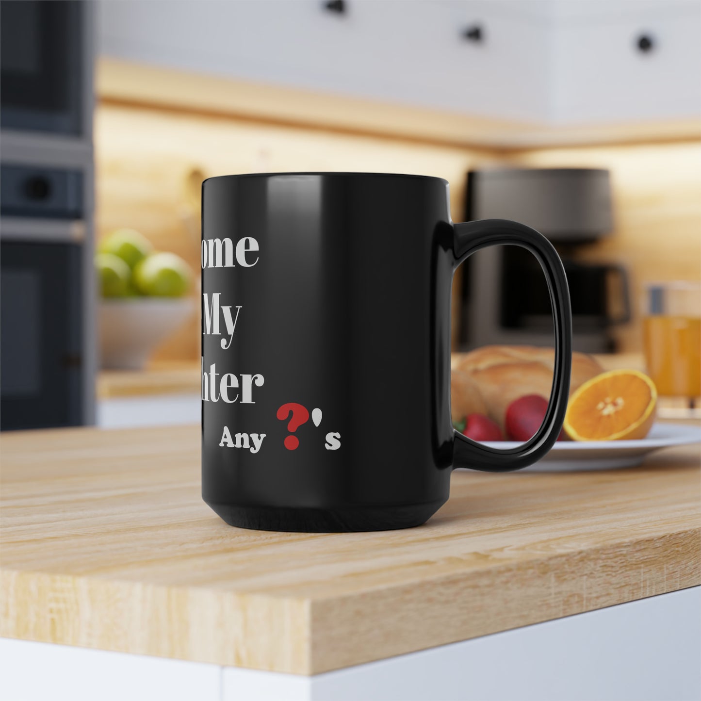 Awesome like my Daughter Black Mug, 15oz